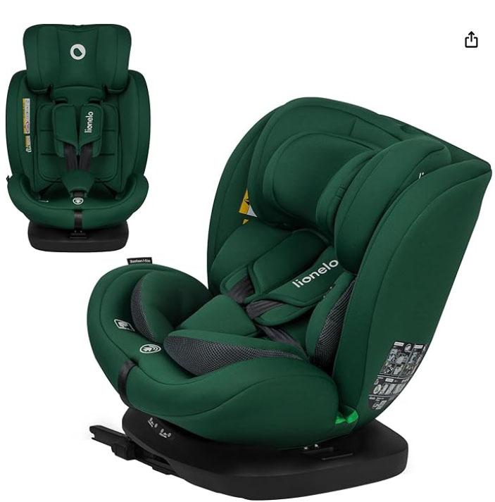LIONELO Bastiaan i-Size Fotelik Samochodowy Obrotowy 360 stopni dla Dzieci 0-36kg od 40-150 cm