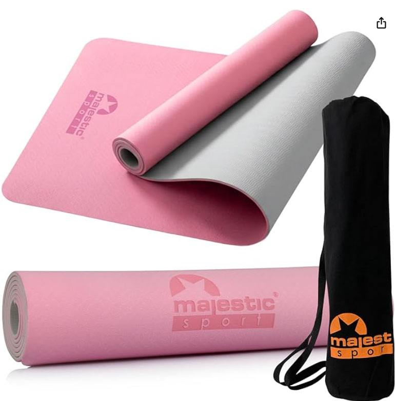 MAJESTIC SPORT Mata gimnastyczna mata do jogi w zestawie torba z bawełny antypoślizgowa mata treningowa do fitnessu maty sportowej pilatesu i gimnastyki
